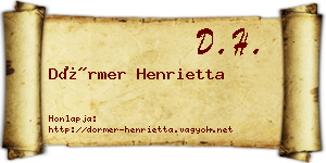 Dörmer Henrietta névjegykártya