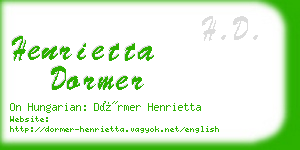 henrietta dormer business card